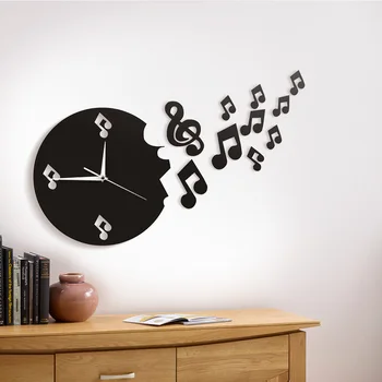  Музыкальная нота Вылетела Из настенных часов, Музыкальные ноты Современного Дизайна, Настенные часы T Art Music Studio Для подарка любителю музыки