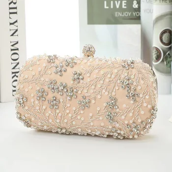 Винтажная дамская вечерняя сумочка с бриллиантами, Модные однотонные сумки-портмоне, блестящие стразы, банкетные сумки, Новая праздничная сумочка XA481H