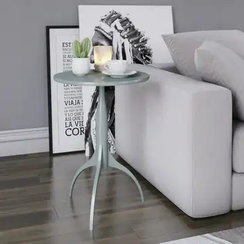 Круглый современный столик для напитков диаметром в дюйм, Серый чайный столик в виде ласточкиного хвоста, Столешница для маленького журнального столика, Маленький столик для