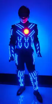 технология будущего, костюм робота Lumious, броня Капитана Америки, одежда для сценических танцев, световое шоу, костюмы для косплея на Хэллоуин