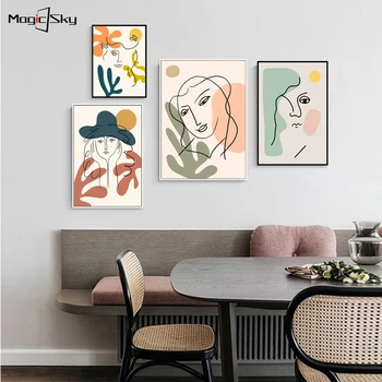 Классический Пикассо Матисс, абстрактные плакаты с цветами для девочек-кошек и принты на холсте, настенные художественные картины для гостиной, домашний декор