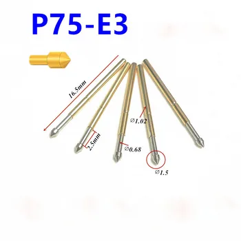 100 шт./Упак. P75-E3 Коническая Пружинная Тестовая Игла 1,5 мм Общей длины 16,5 мм PCB Light Board Зонд