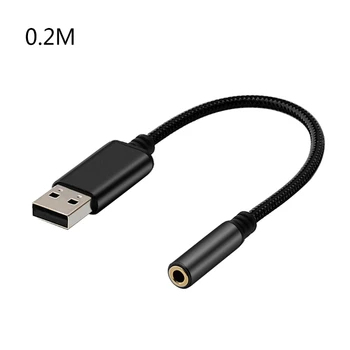 кабель-адаптер 0,2 м /1 м от USB до 3,5 мм, разъем для наушников Aux Usb до 3,5 мм