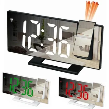Светодиодный цифровой будильник, Проекционные часы, Потолочные часы-проектор с подсветкой дисплея времени и температуры, часы-повтор для дома