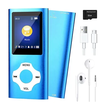 Музыкальный MP3-плеер с Bluetooth 5.0, просмотр видео/фотографий, проигрыватели электронных книг для детей, синий MP4 Mp5, лучшая неожиданная цена