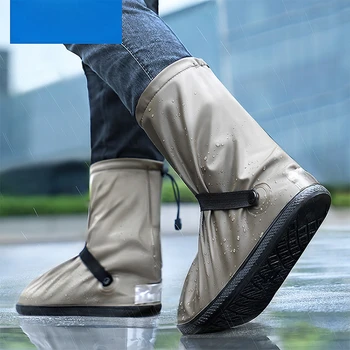 Дождевик для обуви Оптом ПВХ Для путешествий на открытом воздухе с высокой трубкой, Водонепроницаемый нескользящий чехол для обуви, Силиконовый дождевик для обуви