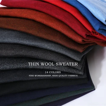Осенне-зимний новый мужской вязаный пуловер из 14 цветов, кашемировый свитер, модный повседневный деловой свитер с V-образным вырезом, тонкий мужской свитер