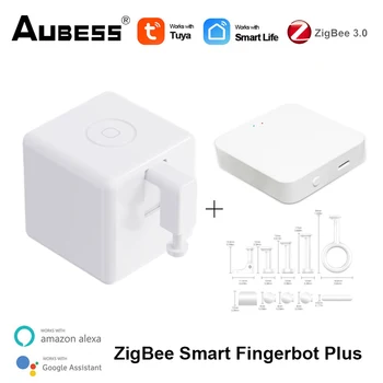 Tuya Zigbee Smart Fingerbot Plus Кнопка Переключения Толкатель Умный Дом Приложение Smart Life Работает с ZigBee Gateway Alexa Google Home Alice