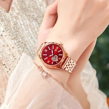 Женские кварцевые часы с кристаллами Пара модных кварцевых часов с бриллиантовым циферблатом, светящиеся высококачественные наручные часы для женщин