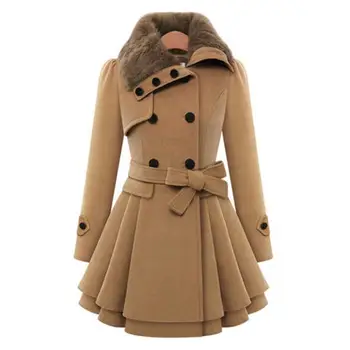 Женское пальто, верхняя одежда с отложным воротником и талией, чистое пальто, Куртки для женщин, Зимние куртки 2023, Женские пуховики
