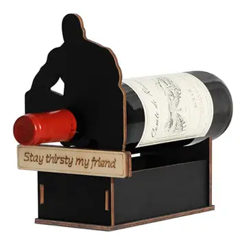 Деревянный держатель для винной бутылки Домашний барный стол с одним балансировочным держателем Barry Silhouette Новинка Винный стеллаж Винная полка для домашнего бара