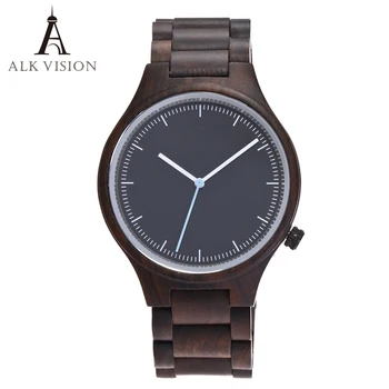модные деревянные часы для мужчин, кварцевые деревянные часы, мужской повседневный браслет, наручные часы для мужчин, лучший бренд класса люкс, часы ALK Vision