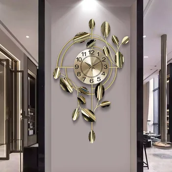 Роскошные цифровые настенные часы, Дизайн цифровой Росписи, Золотые Креативные Стильные Настенные часы, Современные украшения для гостиной AB50WC