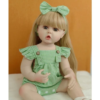 55-Сантиметровая игрушка Baby Reborn с цельным силиконовым корпусом, Реалистичная 22-дюймовая принцесса для малышей, Арт-Бебе, подарки на День рождения для детей