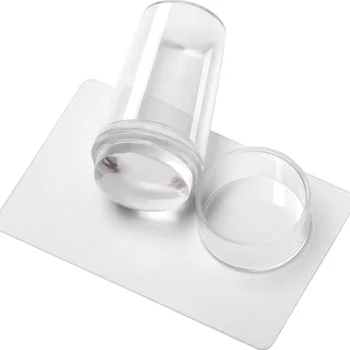 Прозрачный Стампер для ногтей со скребком, Силиконовый штамп для французских ногтей, наборы для маникюра, набор инструментов для тиснения ногтей