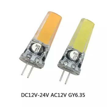 G4 GY6.35 Светодиодная лампа COB 6 Вт Лампа переменного тока постоянного тока 12 В 24 В Свечи Заменяют 50 Вт Галоген для прожектора люстры 5 шт./лот