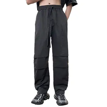 Модные брюки-карго, быстросохнущие мужские брюки-карго, широкая уличная одежда с эластичным поясом и карманами на шнурках от 3 лет