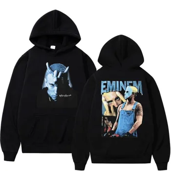 Хип-хоп Рэпер Eminem Slim Shady Толстовка 90-х Винтажная графическая Толстовка Мужская Женская Готическая Уличная одежда Оверсайз, пуловер Унисекс