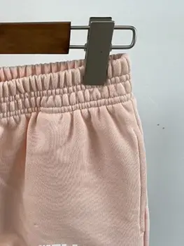 Женские шорты с буквенным принтом, эластичный пояс, карманы, спортивные короткие брюки из 100% хлопка