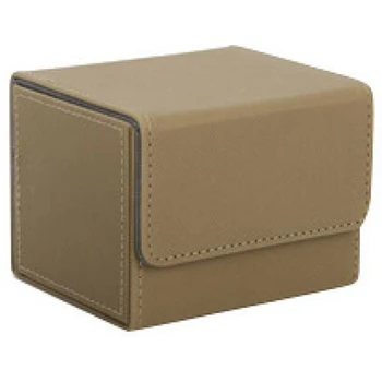 Коробка для карточек с боковой загрузкой, чехол для хранения карточек для Mtg Yugioh, держатель для карточек 100 +, песочного цвета