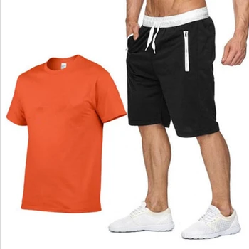 Лето 2022, хлопок-конопля, 2021, Комплект из двух предметов, Мужская футболка с коротким рукавом, Укороченный топ, пижама