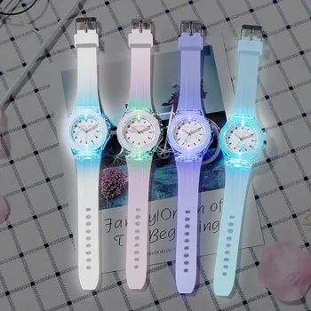 Новые Спортивные детские часы для девочек, подарок для мальчиков, Индивидуальные часы, легко читаемые Детские Кварцевые наручные часы с силиконовой вспышкой Reloj Infantil