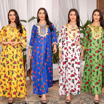 Арабское Дубайское платье-хиджаб для женщин, Зеленый Рамадан Ид Джалабия, Модный Мусульманский Марокканский Кафтан, Турецкая исламская одежда
