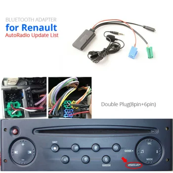 Автомобильный модуль приемника Bluetooth 5.0 Стерео аудио AUX In, музыкальный кабель-адаптер, МИНИ-штекер с микрофоном, комплект для Renault 2005-11