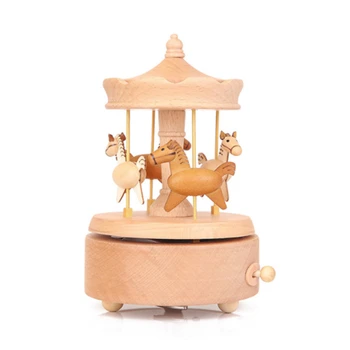 Креативная деревянная романтическая музыкальная шкатулка Merry go round подарок на день рождения Игрушки для малышей музыкальная шкатулка