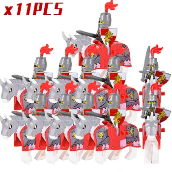 Классический боевой конь, Римский командир, Спартанские средневековые рыцари, групповые фигурки, строительные блоки, кирпичи, замок, игрушки для мальчиков