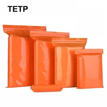 TETP 100 шт. Оранжевые сумки с застежкой-молнией, Домашняя Ювелирная витрина, Конфетная кнопка, Орнамент, Аксессуары Для хранения, Организованные Пластиковые пакеты