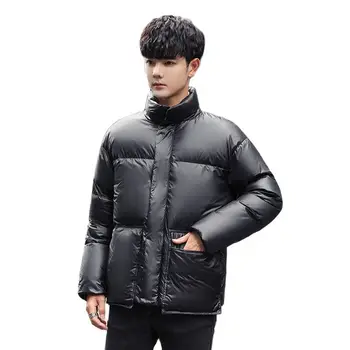 Зимняя мужская пуховая куртка с коротким корейским модным и универсальным воротником-стойкой, молодой модный красавчик 2022, новое утолщенное теплое пальто