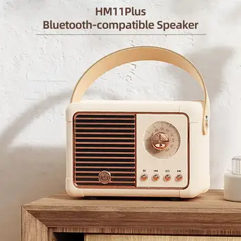 HM11Plus Bluetooth-совместимый динамик в стиле Ретро, Подарок для громкой связи, Мини Портативный Беспроводной сабвуфер, FM-радио для улицы