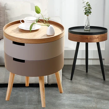 Многофункциональный журнальный столик в скандинавском стиле из массива дерева, простой диван, приставной письменный стол, Угловая кровать, Круглые столики, ящик для хранения, торцевые столы