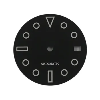 Аксессуары для часов циферблат бархатный, черный, черные гвозди с зеленым светящимся покрытием 28,5 мм для корпуса часов SKX007 NH35/36 с автоматическим механизмом