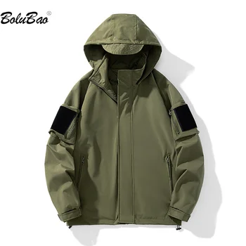 BOLUBAO 2023, уличная повседневная куртка для мужчин, однотонный модный комбинезон с капюшоном, Высококачественный дизайн, Горячая повседневная куртка для мужчин