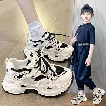 Новая Спортивная обувь для девочек, весенне-осенняя обувь для девочек, дышащая сетчатая обувь, Детская повседневная обувь, Детская обувь для девочек