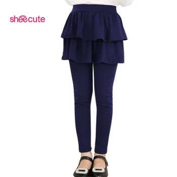 SheeCute/ Новое поступление, весенне-осенние леггинсы для девочек, юбка-брюки для девочек, юбка-торт, штаны для маленьких девочек, детские леггинсы от 3 до 11 лет Q2306
