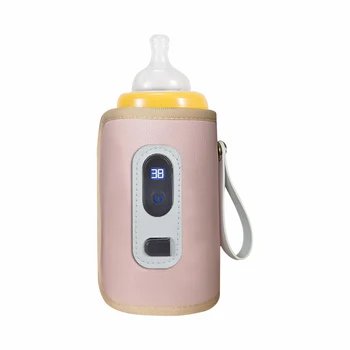 Портативная сумка для Подогрева детских бутылочек с молоком, Изоляционная Нагревательная крышка, Термостат, Зарядка через USB, Аксессуары для кормления на открытом воздухе