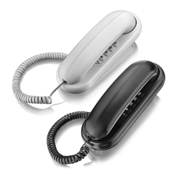 Настольный и настенный телефон TCF1000 Мини-телефон с повторным набором номера для домашнего, офисного и гостиничного использования Белого цвета