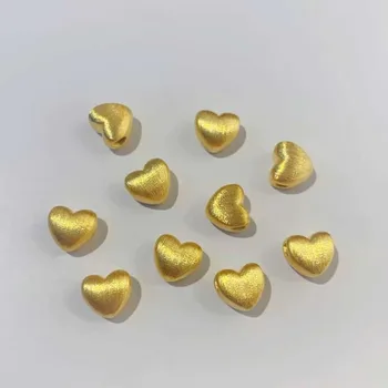 Горячая Подвеска из желтого золота 24K, Женское ожерелье с 3D Золотым Сердечком, подвеска 1 шт.