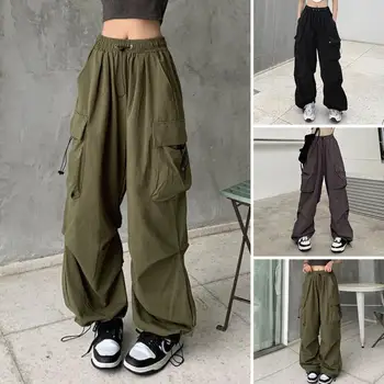 Крутые брюки-карго, Мягкие женские брюки-карго в стиле хип-хоп, дышащие женские брюки, подходящий топ