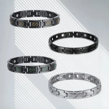 Rainso Биоэнергетический Титановый браслет, Магнитные браслеты для снятия боли, Браслеты для мужчин, Дружба, Ювелирные изделия, Мода