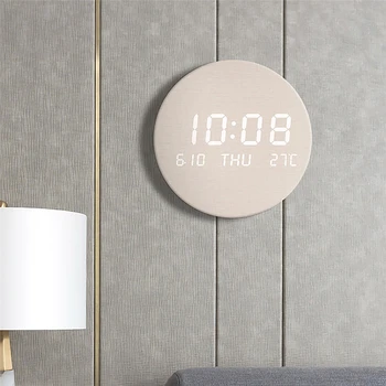 Светодиодные настенные часы Креативные Часы Украшение дома Спальня Немой Часы в Скандинавском стиле Модные цифровые Настенные часы для гостиной