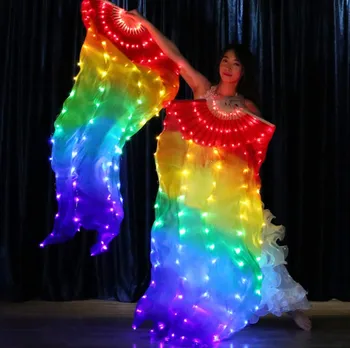 Светодиодная подсветка китайского вентилятора, Шоу-новинка, Светодиодная подсветка для Танца Живота, Освещенная сцена для вечеринки с вентилятором