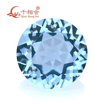 красивый натуральный голубой топаз круглой формы 4-10 мм, натуральная огранка, драгоценный камень для изготовления ювелирных изделий