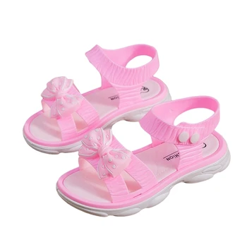Сандалии для девочек; новинка лета 2023 года; cuhk; детская противоскользящая обувь принцессы для девочек; уличные удобные сандалии с мягкой подошвой в виде рыбьего рта