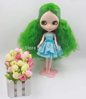Обнаженная кукла Блит с зелеными вьющимися волосами милая кукла xv14