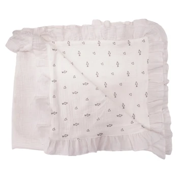 Детское Муслиновое Пеленальное Одеяло для новорожденных, Спальный мешок для новорожденных, Двустороннее Постельное Белье с принтом, Стеганое Одеяло из чистого хлопка