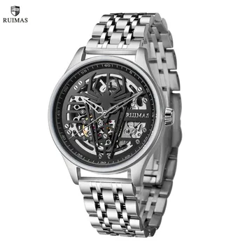RUIMAS Часы для мужчин, лучший бренд класса Люкс, механические часы с хронографом, повседневные наручные часы из нержавеющей Стали, Мужские деловые часы 6787